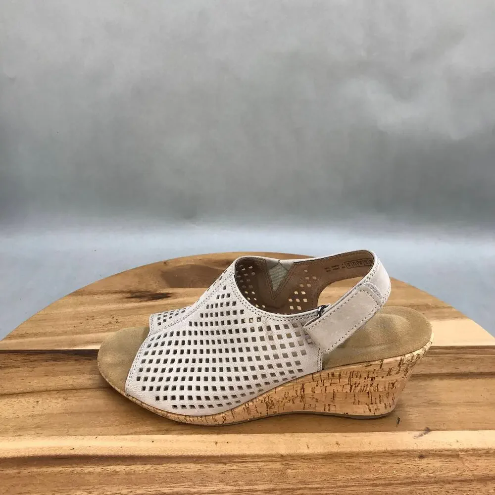 Rockport‎ Briah Perforated Slingback Wedge Sandal Womens 8 Wide LEFT SANDAL ONLY